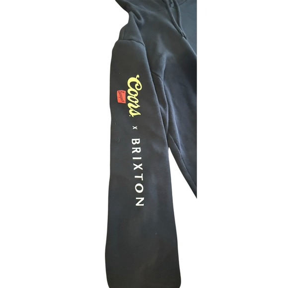 Brixton x Coors Protector II Hoodie Men's Black Sweatshirt Pullover Size M - Picture 3 of 5